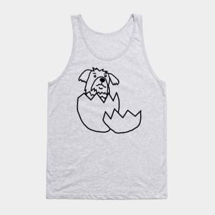 Cute Dog Hatching from Egg Outline Tank Top